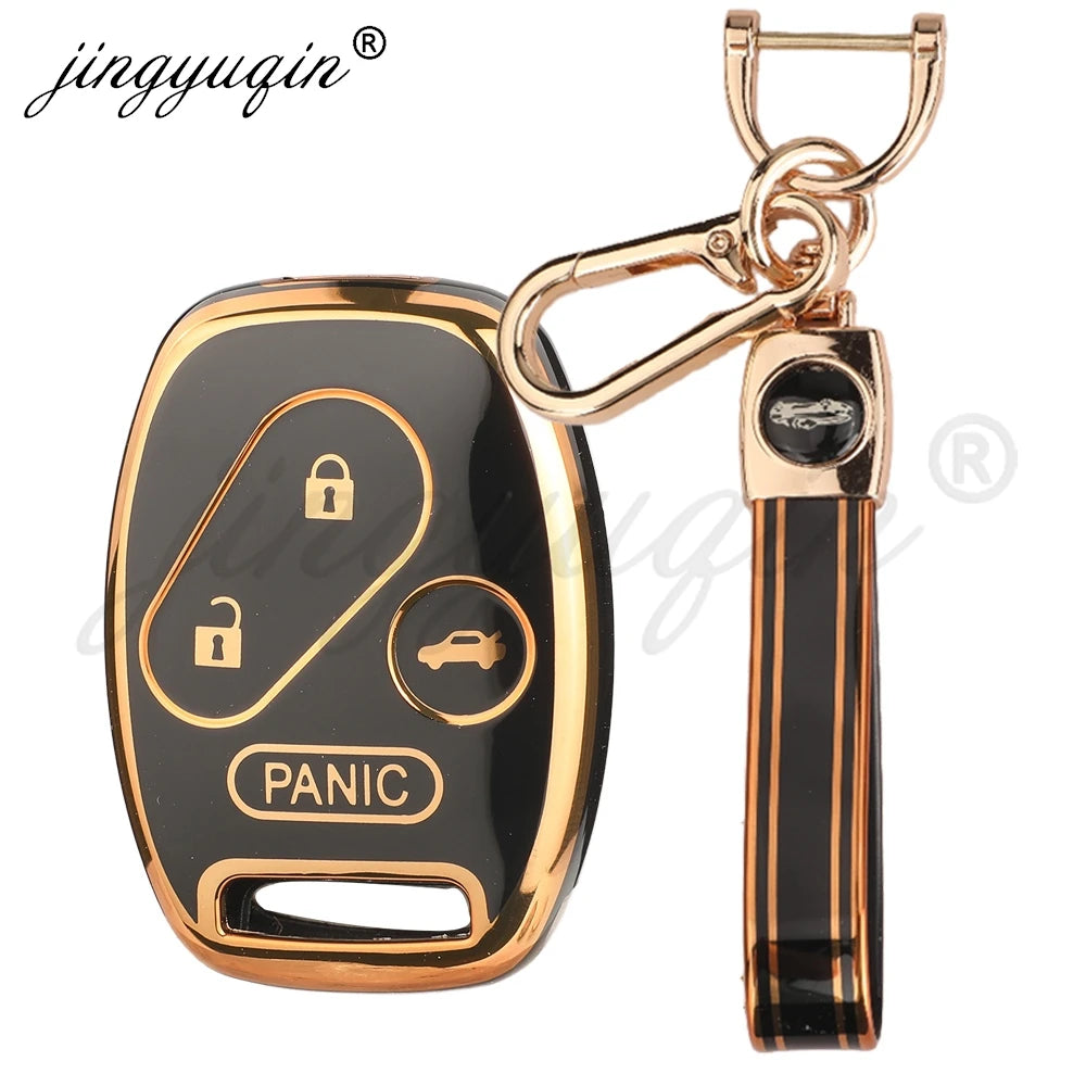 jingyuqin TPU Car Key Remote Fob Case Cover Keychain for Honda FIT CRV CRZ CIVIC Insight Ridgeline HRV Jazz ACCORD Pilot City CM World