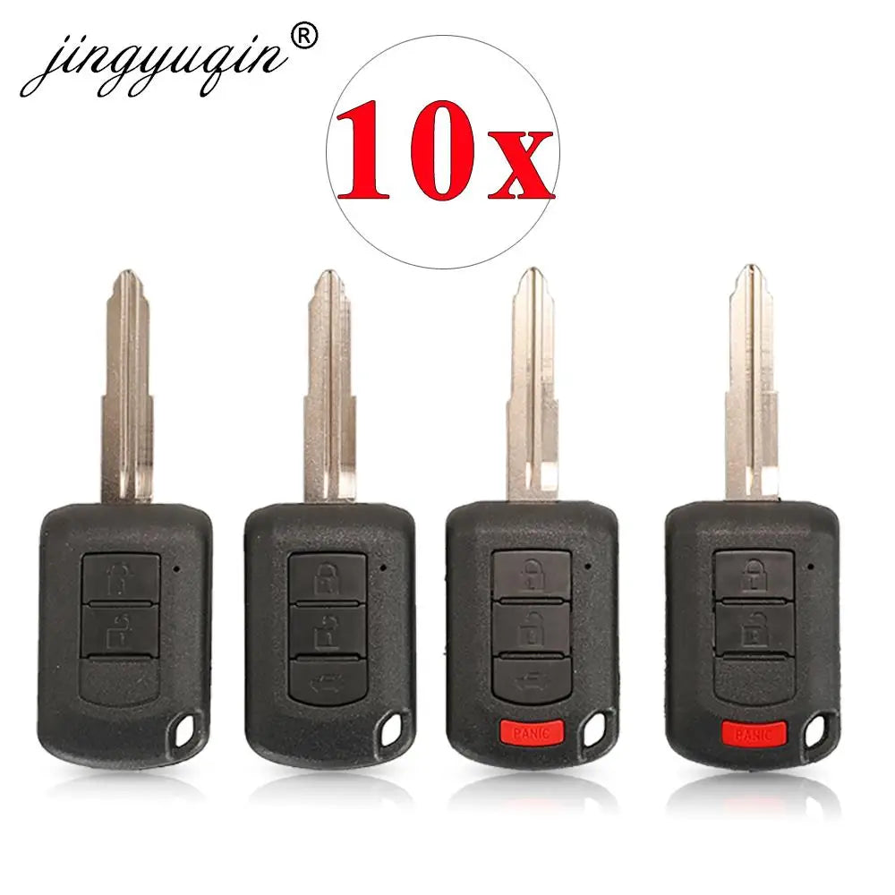 jinyuqin 10pcs Head Remote Car Key Case Shell For Mitsubishi Eclipse Outlander Mirage lancer 2/3/4 Buttons Fob Housing CM World