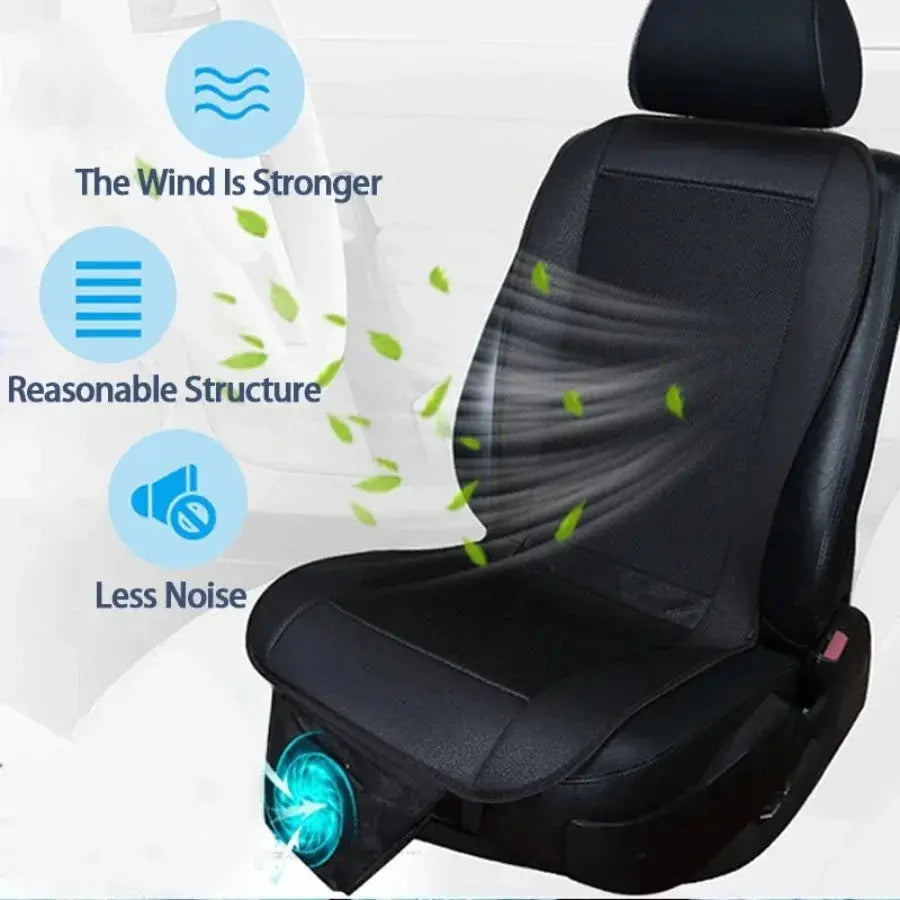 DC12V Car Summer Cool Air Seat Cushion With Fan Fast Blowing Ventilation Massage Seat Covers Automatic Switch Refrigerated Seat Car Mobile World