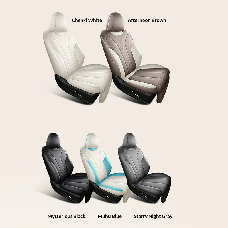 Designed Exclusively for the ORA 5, PU Leather Car Seat Cover, Breathable, Anti-Slip, Airbag Compatible, Full Set Car Seat Cover