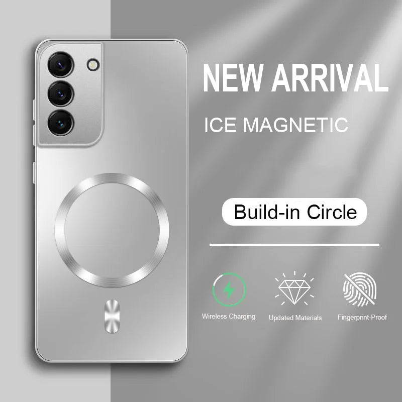 AG Magnetic Matte Silicone Case For Samsung S26 S25 Edge S24 S23 S22 S21 FE Ultra Plus Wireless Charging Shockproof Hard Bumper