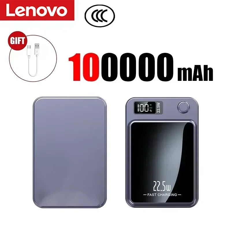 Lenovo 500000mAh Wireless Power Bank Portable Magnetic Fast Charger For Magsafe Auxiliary Battery For Xiaomi Huawei iphone