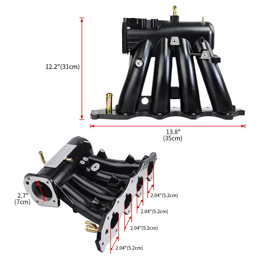 70MM Car Power Air Intake Manifold B-SERIES Aluminum Intake Manifold High Quality For 1994-2001 Acura Integra1.8LB16A2B16A3B17A1