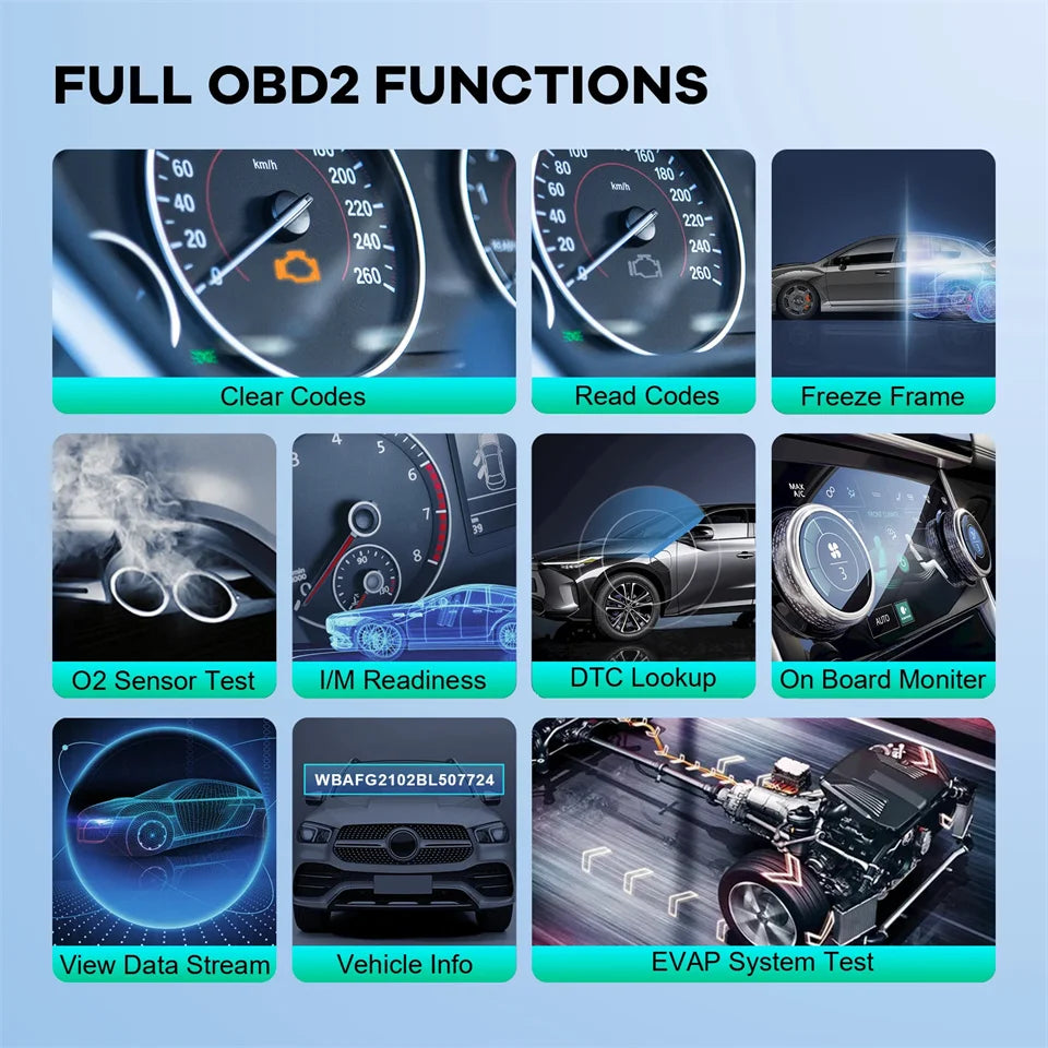 MUCAR VO6 Car Diagnostic Tools Full System OBD2 Scanner 28 Resets Lifetime Free Bidirectional Control ECU Coding Auto Scan Tools Car Mobile World