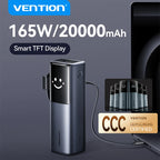 Vention CCC 20000mAh 165w Powerbank PD Fast Charge Portable 3C Certified Power Bank for Laptop MacBook External Battery Charger Car Mobile World
