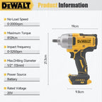 Dewalt DCF892 High Torque Brushless Impact Wrench Wireless Electric Tool 20V Battery Cordless Power for Home Improvement CM World