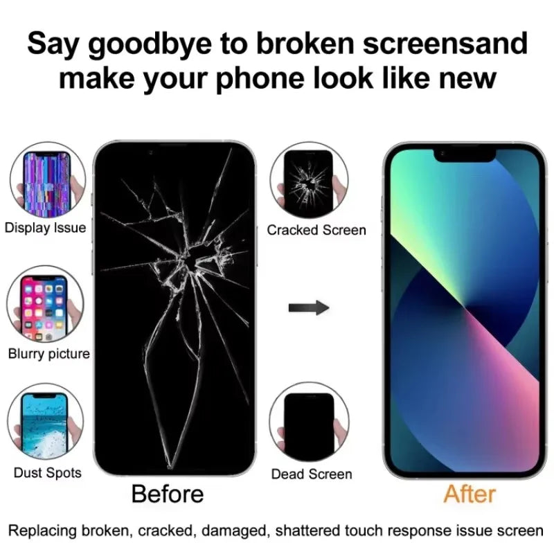 GX 100% OLED Screen For iPhone 13 14 15 15Pro 16Pro Max Display True Tone With 3D Touch Screen For iPhone Replacement With Tools