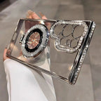 S26Ultra Glitter Bracket Case For Samsung Galaxy S25 S24 S23 S22 Ultra S26 Plus A55 A52S A15 Magnetic Diamond Shockproof Cover