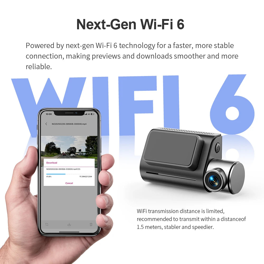 4K Front and Rear Dash cam KAWA D7,Video Recorder 4K WiFi6 Car Camera,DVR Tiny Rear Camera for AUTO,APP/Voice Control Dashcam Car Mobile World