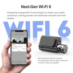 Front and Rear Dash cam KAWA D7 4K,Video Recorder 4K WiFi6 Car Camera,DVR Tiny Rear Camera for AUTO,APP/Voice Control Dashcam Car Mobile World