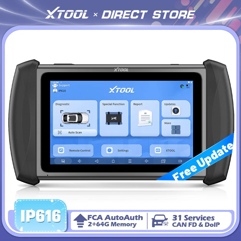 XTOOL InPlus IP616 V2 Automotive Scanner All System Diagnostic Tools Bidirectional 34 Services Lifetime Free Update OBD2 Scanner