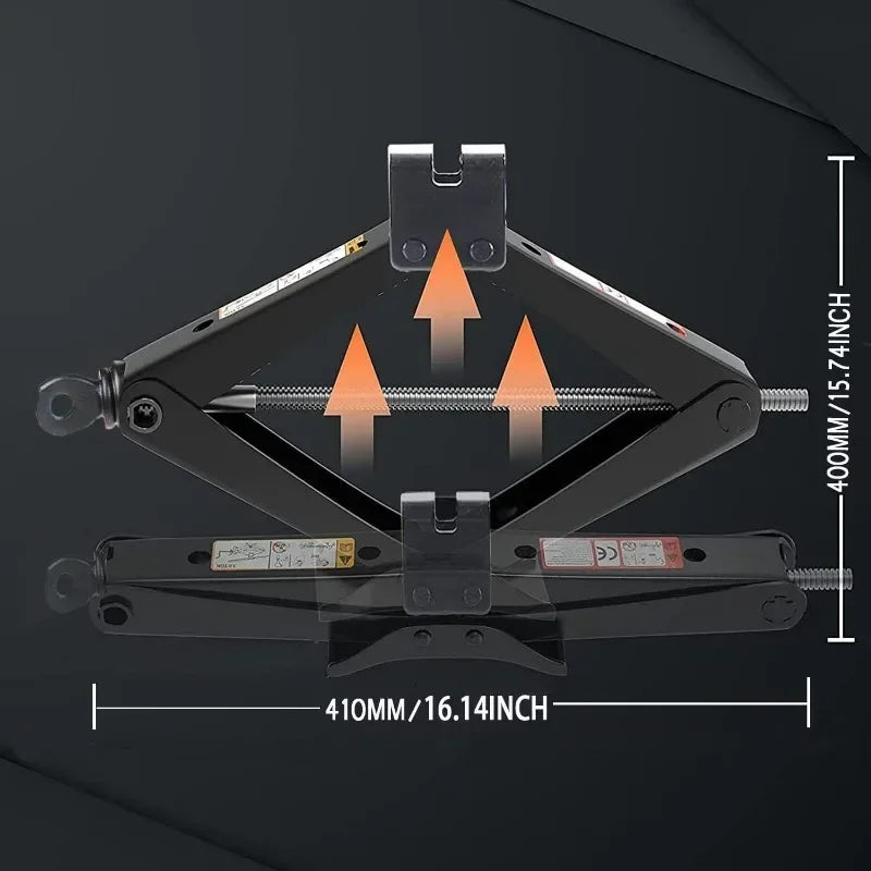 Car Jack 08T 1T 2T Portable Scissor Jack Hand Cranked Labor Saving For Tire Change Vehicle Repair Car SUV Van Lifting Tool CM World