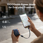 Baseus 45W Mini Power Bank 10000mAh Built-In USB-C Cable Pocket-Sized Smaller Fast Charging Portable For iPhone 17 Samsung S25 Car Mobile World