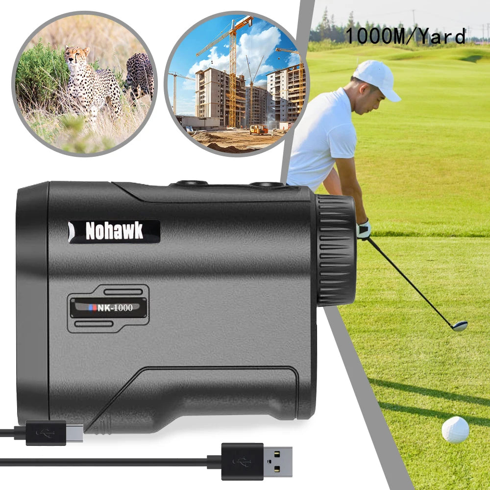 Nohawk 600M 1000Y Golf Laser Rangefinder for Hunting Range Finder With Slope Compensation for Golfer Monoculars Distance Meter CM World