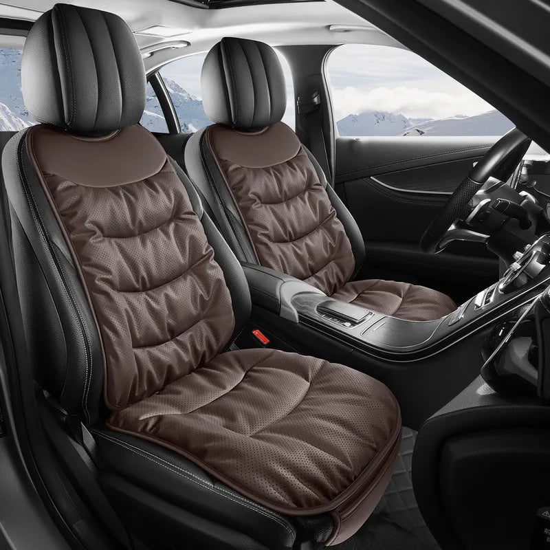 Soft Nappa Leather Car Front Seat Cover Universal Fit Front Seat Cushion Car Accessories Interior Car Front Seat Protector Cover CM World