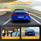 3 Channel WiFi 4K Dash Cam Front and Inside DashCam 1080P Rear Camera Night Vision 24H Parking Car DVR Black Box Support GPS Car Mobile World