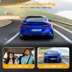 3 Channel WiFi 4K Dash Cam Front and Inside DashCam 1080P Rear Camera Night Vision 24H Parking Car DVR Black Box Support GPS