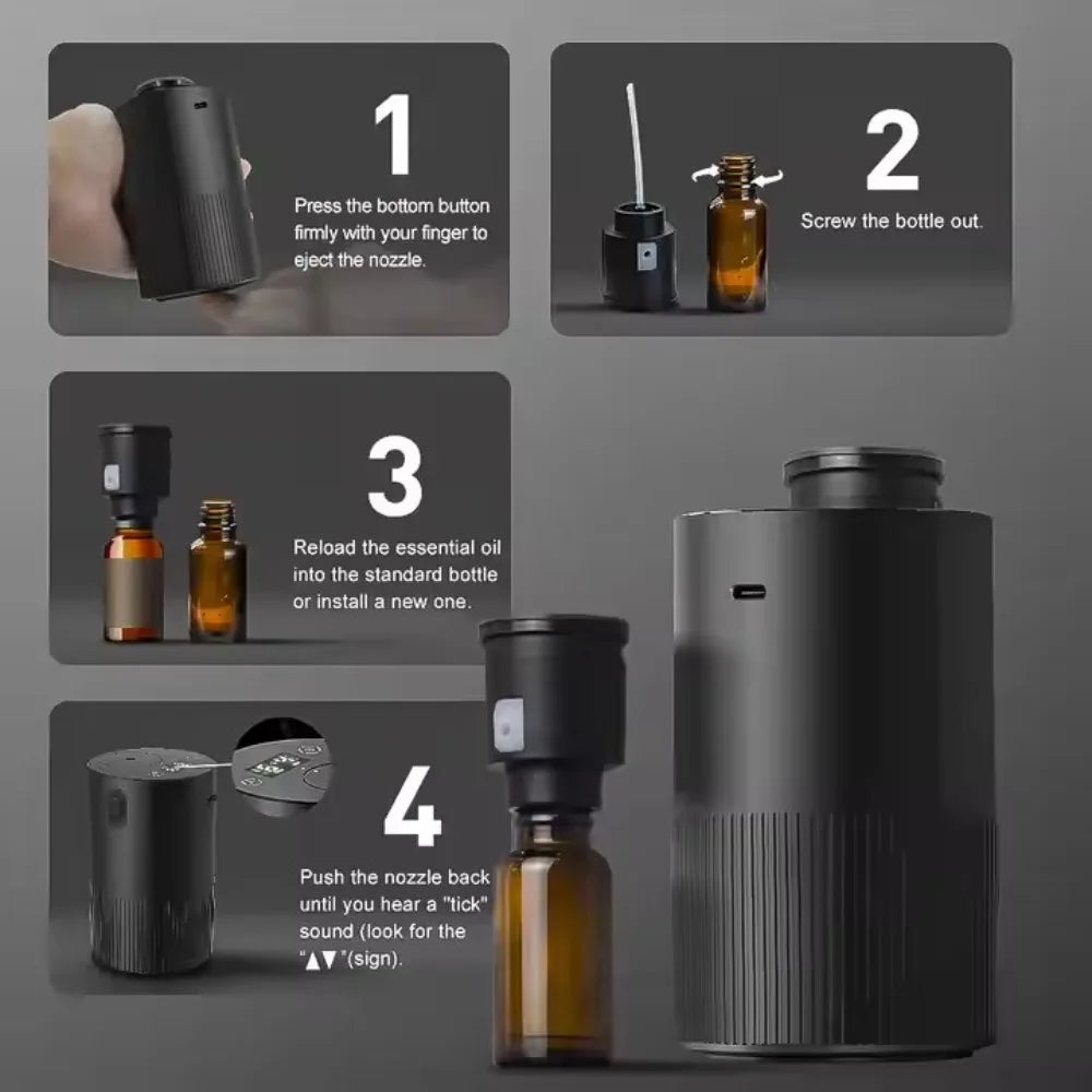 Portable Essential Oil Diffuser Smell Distributor Electric Smell For Home Office Car Air Freshener Rechargeable Scent Diffusers CM World