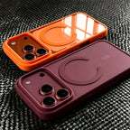Dark Cherry Ultra-thin Matte Magnetic Charging Phone Case For iPhone 18 17 16 15 14 13 12 Pro Max Magsafe Shockproof Hard Cover