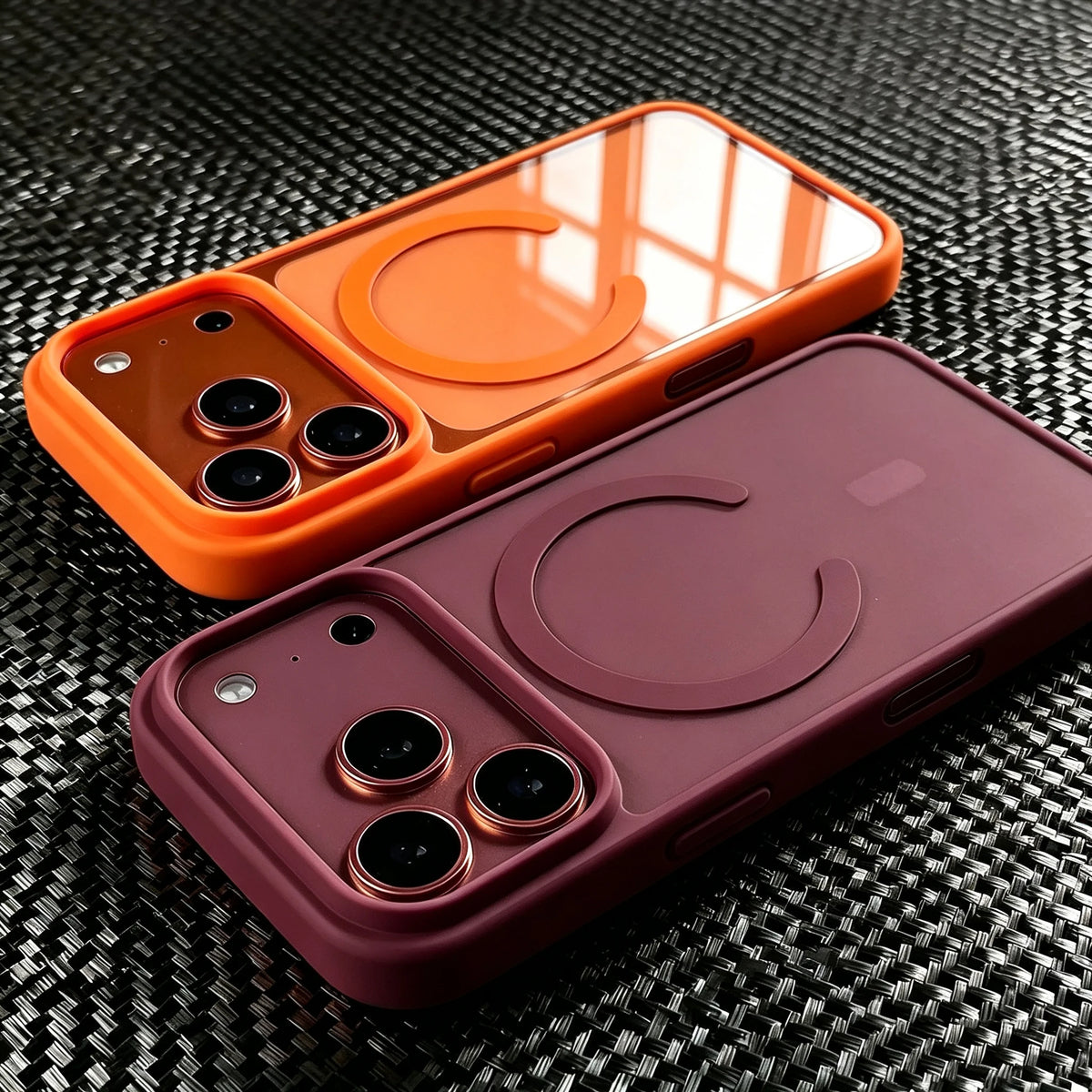 Dark Cherry Ultra-thin Matte Magnetic Charging Phone Case For iPhone 18 17 16 15 14 13 12 Pro Max Magsafe Shockproof Hard Cover