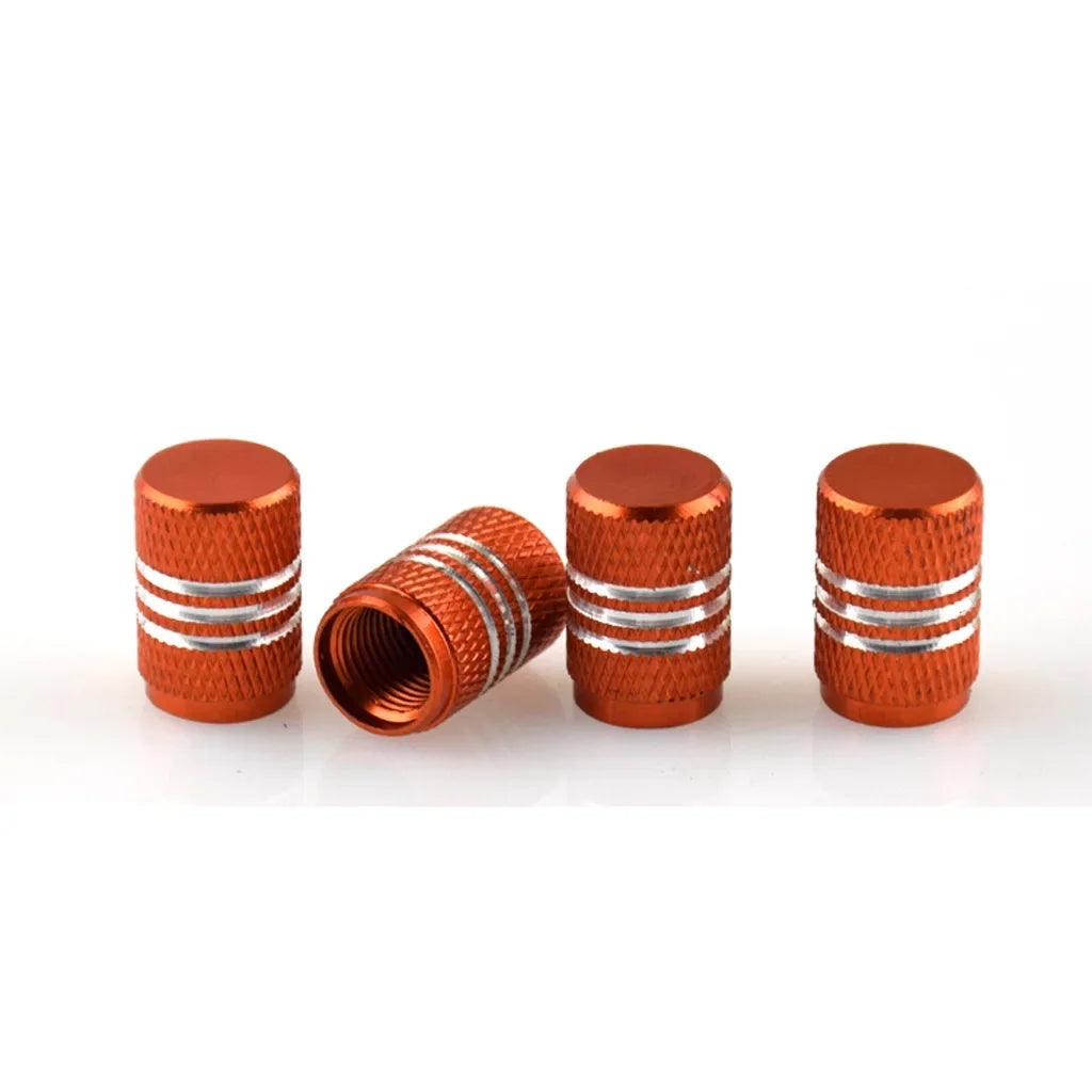 4PCS Car Tire Valve Stems Cap Knurling Style Tire Valve Cap Aluminum Tire Wheel Stem Air Valve Cap Universal Car Accessories CM World