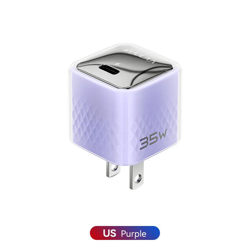KUULAA USB C Charger 35W GaN Type C PD Fast Charging For iPhone 15 14 13 12 11 Pro Max For iPad Pro Air iPad mini Huwei Xiaomi Car Mobile World