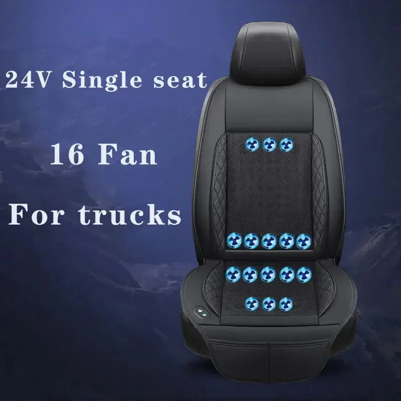DC12/24V Car Summer Cool Air Seat Cushion Quick Blow Ventilation Refrigerated Seat Cover With Massagers Pat Mat Car Mobile World
