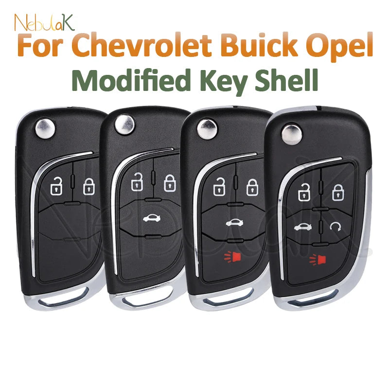 Car Remote Folding Key Shell for Buick Chevrolet Camaro Cruze Epica Lova Opel Vauxhall Insignia Astra Mokka Modified Fob Case CM World