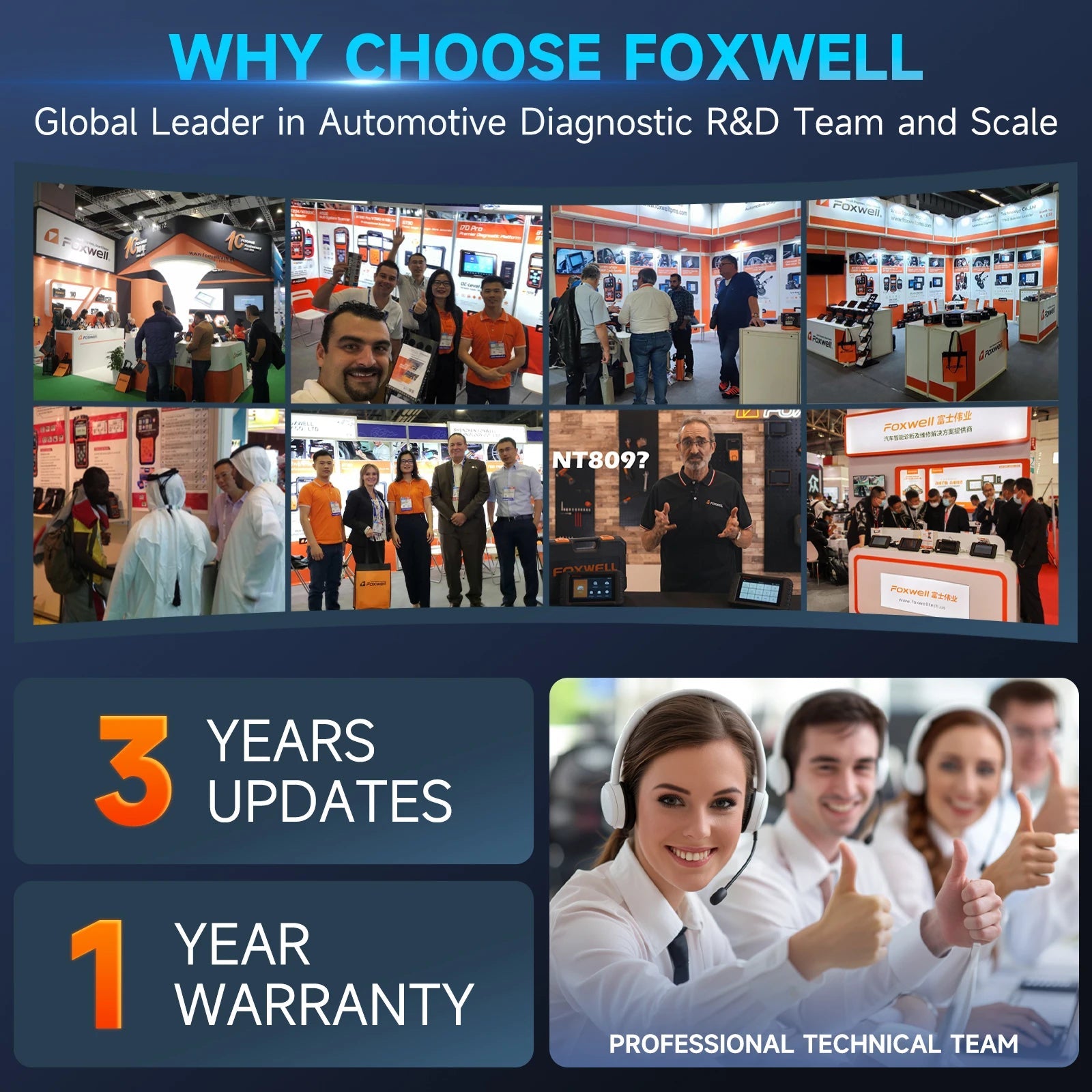 All System Bidirectional Active Test 30+ Reset 3 Years Free Update Car Diagnostic Code Reader Foxwell NT809 OBD2 Scanner Car Mobile World