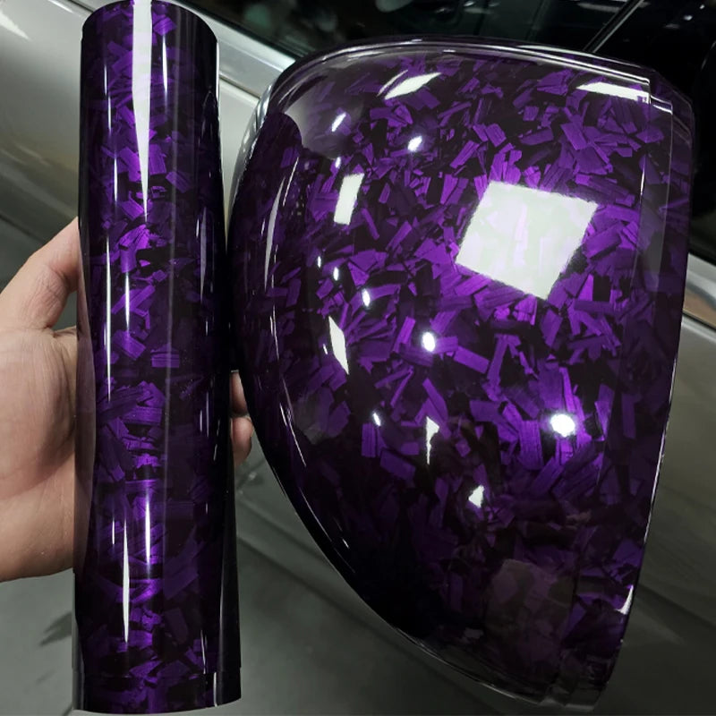 High Glossy Purple Red Crystal Forged Carbon Fiber Wrapping Vinyl Film Motorcycle Stickers Decals Auto Accessories Wrap Foil