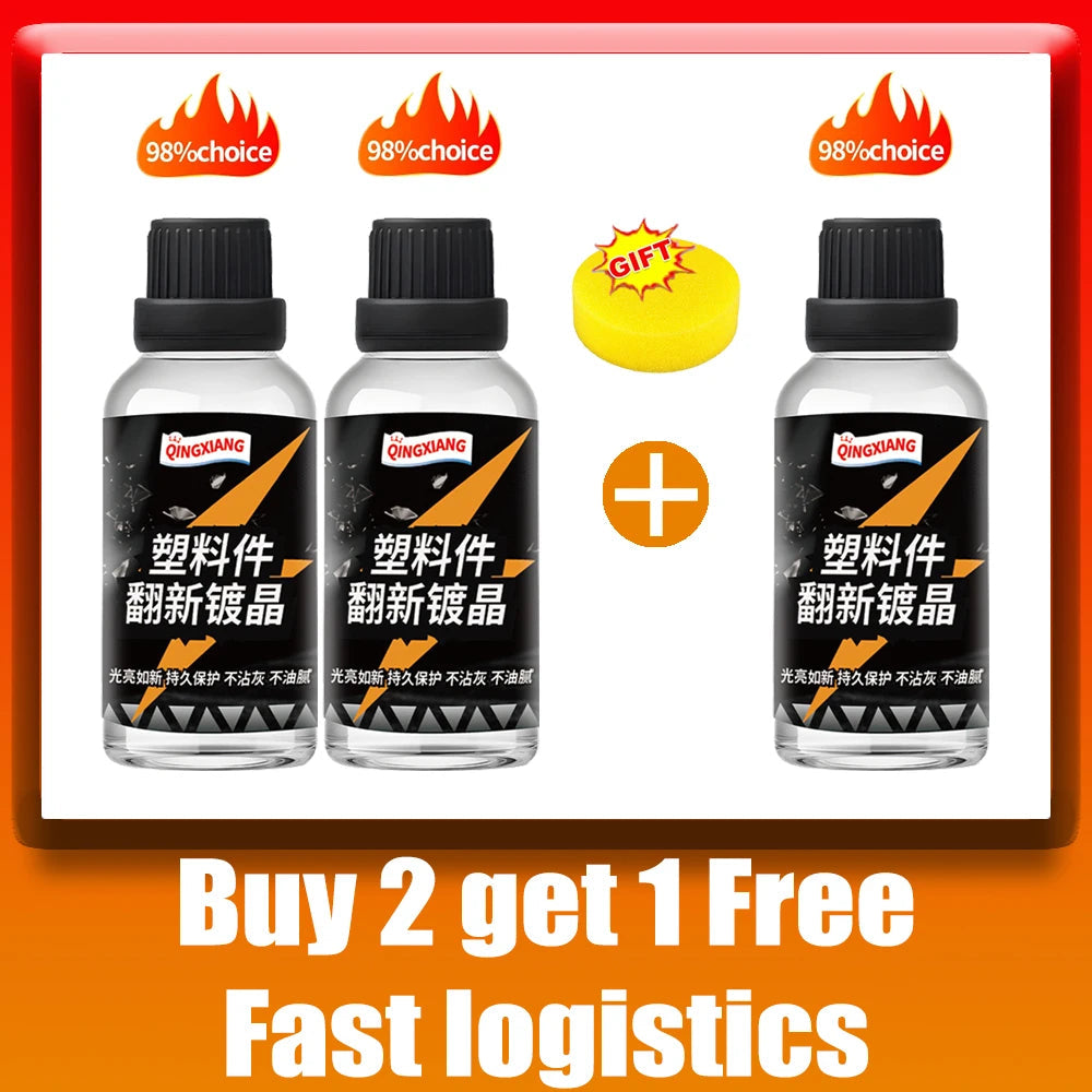 Plastic Restorer Longlasting Trim Hydrophobic Liquid Kit Coating Keyboard Repairman Cleaner Renovator for Car Detailing CM World