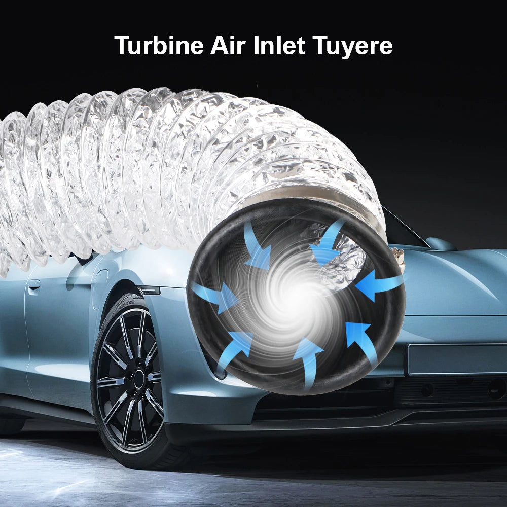 Car Front Bumper Air Intake System Air Funnel Pipe Set Air Vent Tube Kit Universal Turbo Air Inlet Tuyere Round/Square Nozzles