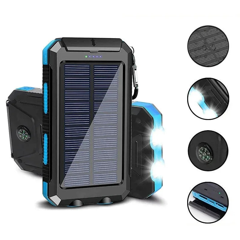 Lenovo Solar Power Bank 80000mAh Portable Charging Poverbank External Battery Charger Strong Light LDE Light for All Smartphones Car Mobile World