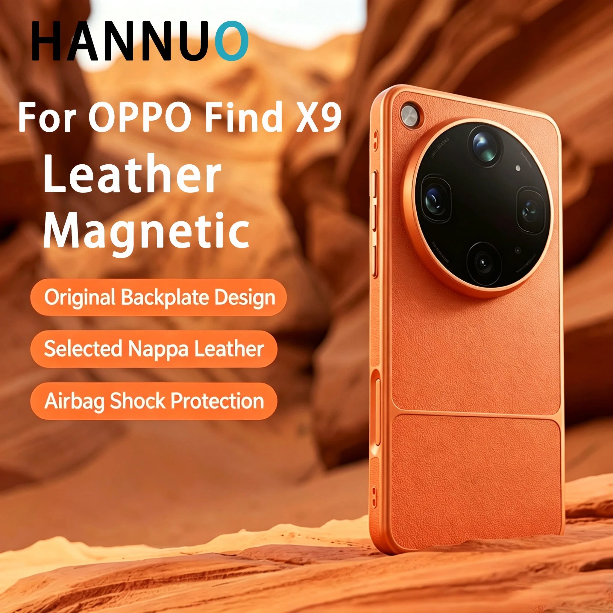HANNUO Magnetic Case For OPPO Find X9 Ultra Protective Case Magnetic For Leather Cover Protective Back Cover Case Phone Shell