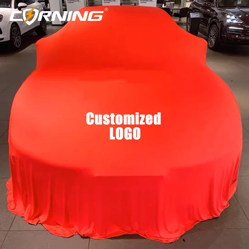 Customized Logo Unveiling Car Cover Car Auto Show Delivery Launch Special Unveiling Cloth 4S Show New Dustproof Car Reveal Cover Car Mobile World