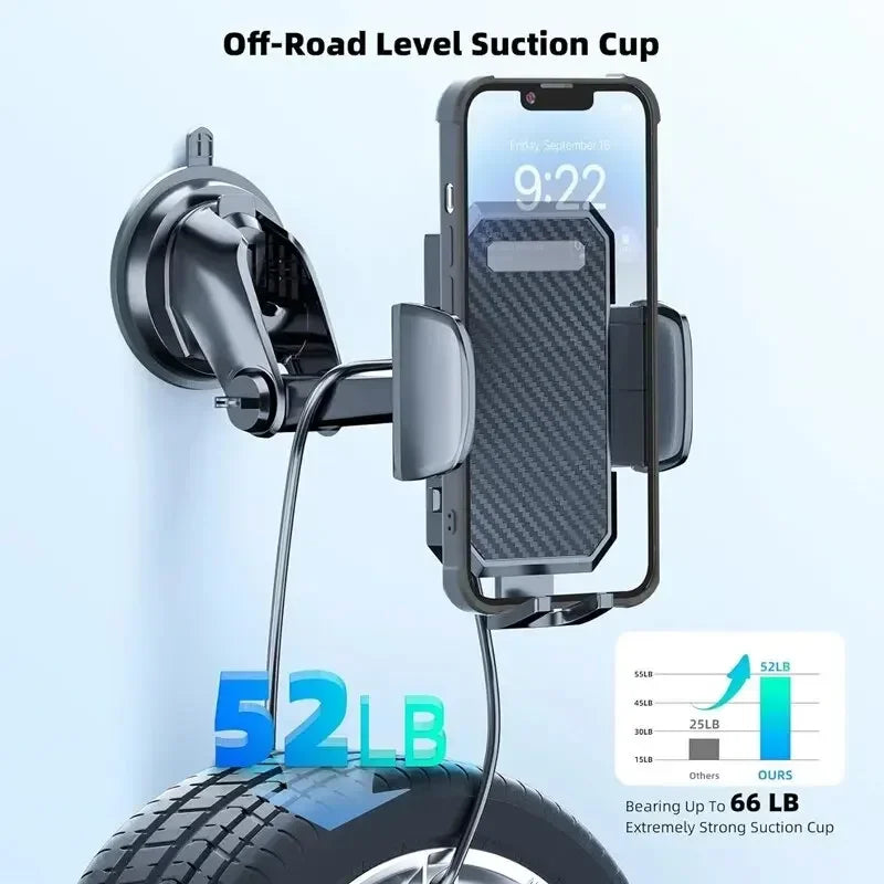 360° Rotatable Car Phone Mount Strong Suction Cup Windshield & Air Vent Phone Holder Stable Anti-Shake Cellphone Stand for Car