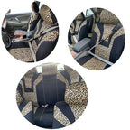 Leopard Print Car Seat Cover Car Accessories Interior Woman Airbag Compatible Universal Fits for Most Cars SUV Truck 5mm Sponge CM World