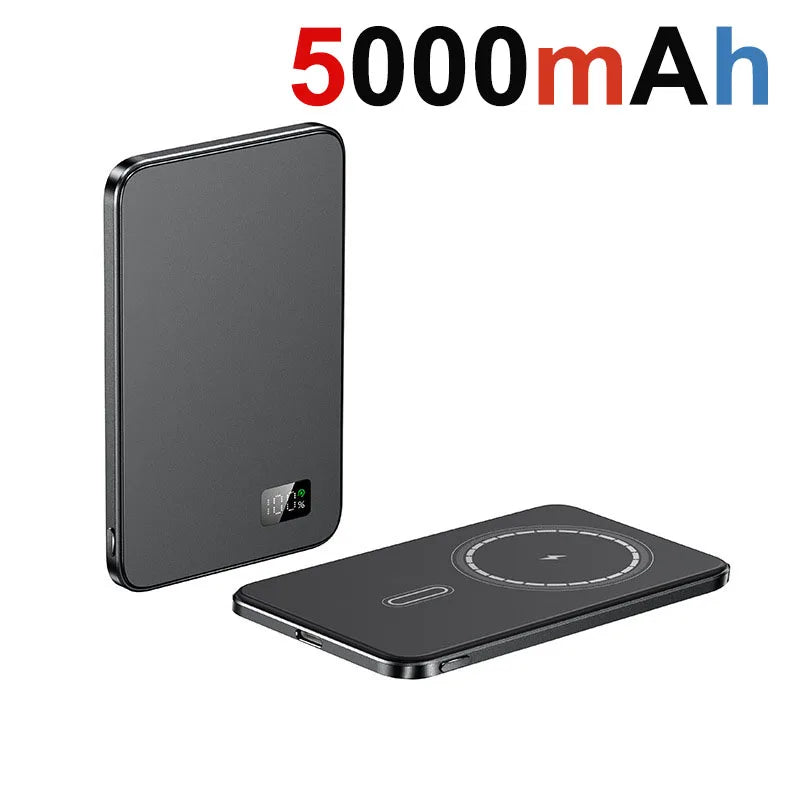 10000mAh Thin Magnetic Wireless Power Bank PD20W Fast Charging Portable External Battery 5000mAh for Magsafe For iPhone Samsung Car Mobile World