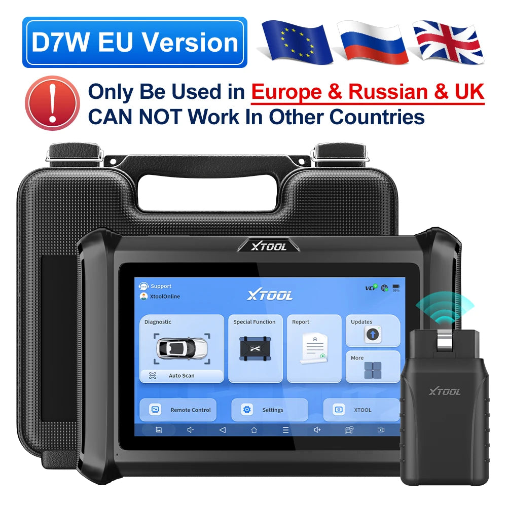 XTOOL D7W D7 BT Car Diagnostic Tool OBD2 Bidirectional Control Scanner All System Diagnosis ECU Coding Key Programmer CANFD DoIP