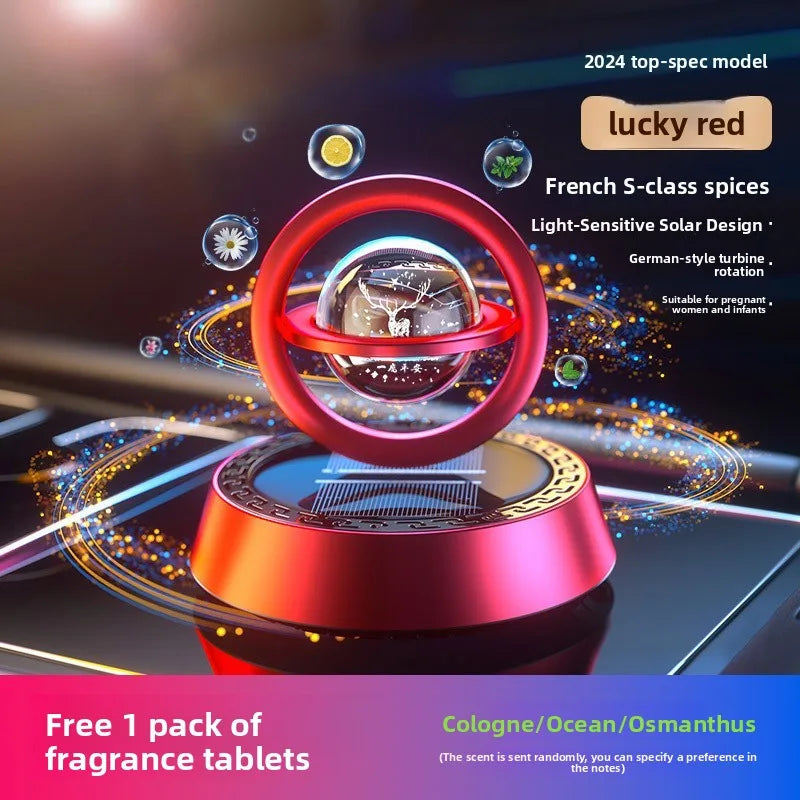 Solar-Powered Rotating Dashboard Aromatherapy Car Center Console Ornament, Car Perfume For The Interior