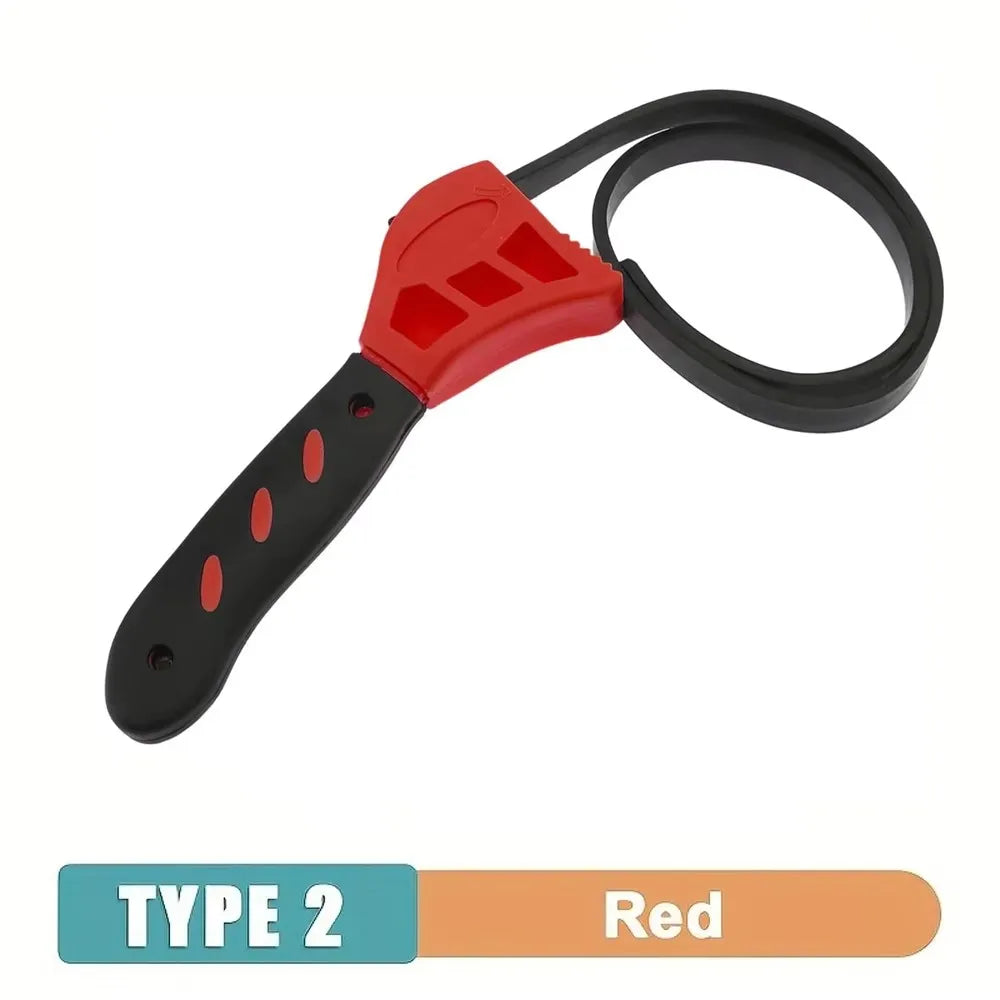 6inch Multifunctional Belt Wrench Oil Filter Puller Strap Spanner Chain Wrench Strap Opener Adjustable Disassembly Tool