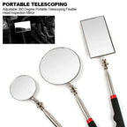 2pcs Telescoping Inspection Mirror Rectangle Mechanic Mirrors 360° Rotation Extendable Telescopic Handle For Car Repair CM World