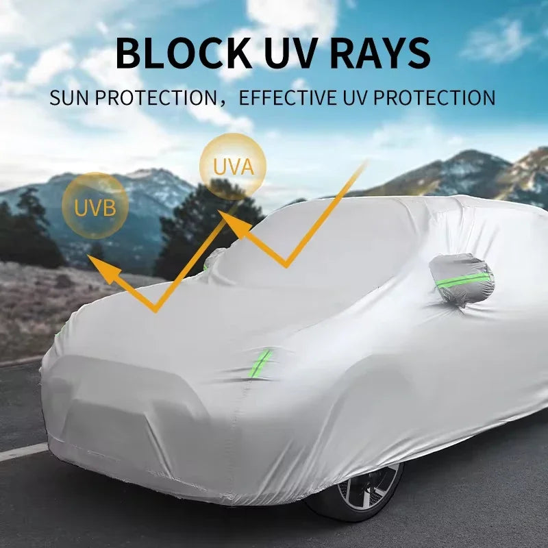 Outdoor Full Car Cover For Hyundai Tucson with Reflective Strips Waterproof Snowproof Dustproof UV Protection Auto Accessories Car Mobile World