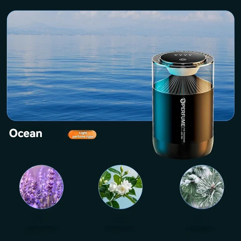 Smart Car Air Freshener Rechargeable Car Aroma Diffuser Cloud Mist with RGB Light for Automotive Interior CM World