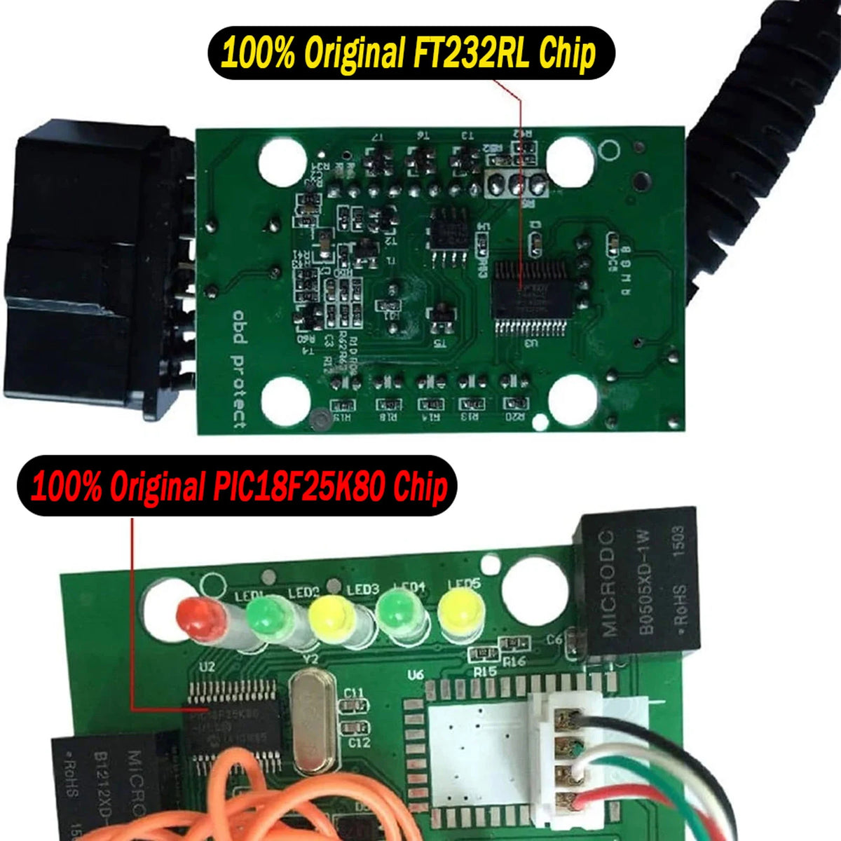 2026 ELM327 V1.5 USB Scanner PIC18F25K80 FTDI FT232RL For Chrysler/Opel/Citroen OBD2 Interface Scanner For ScanTool/MultiEcuScan