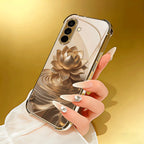 Lotus in the Ripple Tempered Glass Fashion phone case for Samsung Galaxy S26/S25/S24/S23/S22/S21 FE Ultra Plus Dropresistant