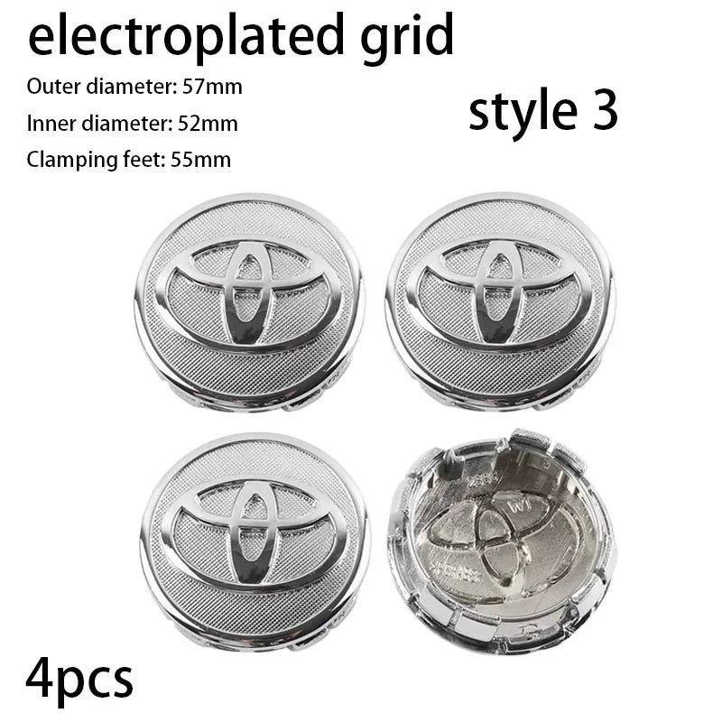 4pcs 62mm Car Styling Wheel Hub Center Caps Rim Cover Badge For Toyota Corolla Yaris CHR Rav4 Highlander Avalvn Camry accessory CM World