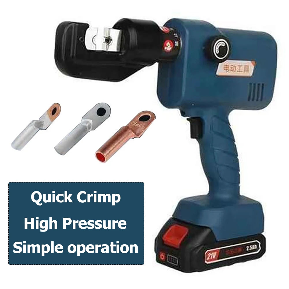 Protable Hydraulic Electric Crimping Tool with 8 Dies Rechargeable Lithium Battery Crimping Pliers 4-70mm² Electric Crimp Plier CM World