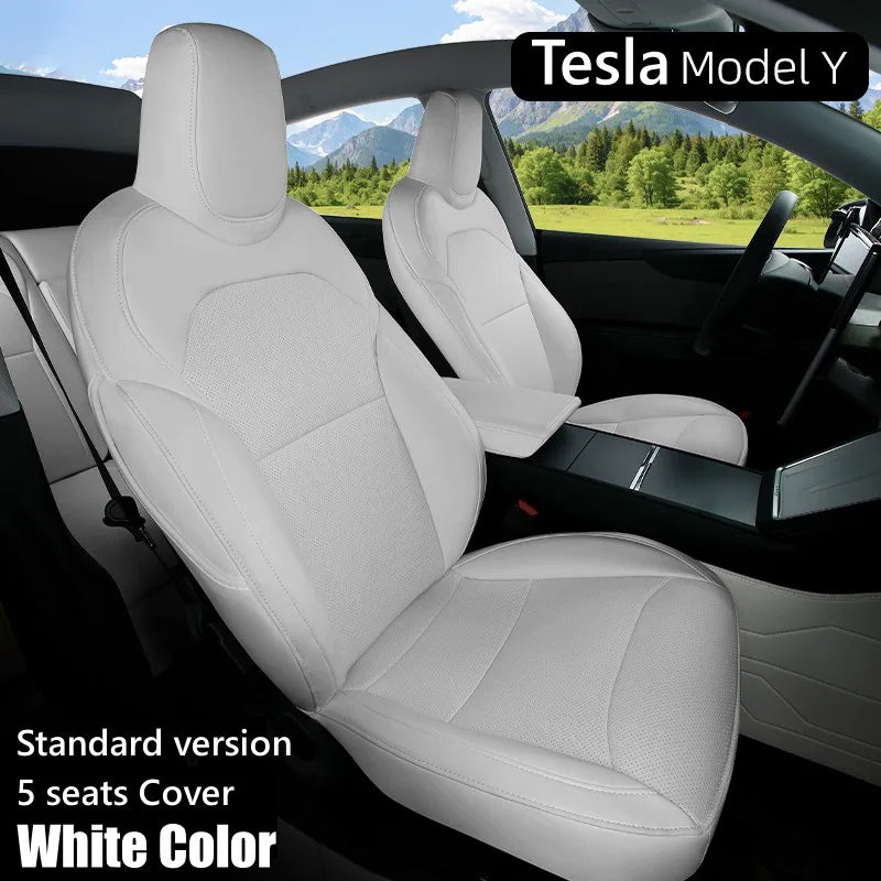For Tesla New Model Y Juniper 2025 2026 Car Seat Cover Nappa Leather & 8 Grade Anti Fouling Wholesale Price Interior Accessories