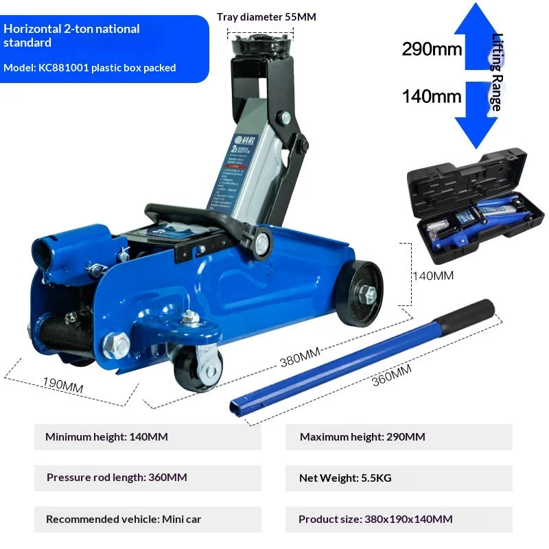 Car Rescue Tool Hydraulic Jack Pneumatic Lift Small Portable Car Jack Heavy Duty Low Profile Quick Raise Garage Emergency Change CM World